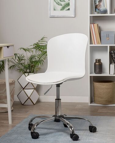 Swivel Armless Desk Chair White VAMO