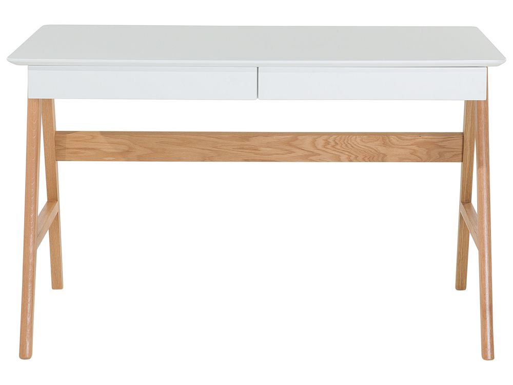2 Drawer Home Office Desk 120 x 70 cm White SHESLAY Beliani