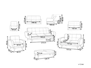 Living Room Set FLORLI Fabric Black_704216