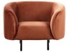 Sofa Set Samtstoff orange / schwarz 6-Sitzer LOEN_919750