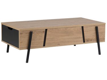 Tavolino legno chiaro e nero 107 x 59 cm BLACKPOOL