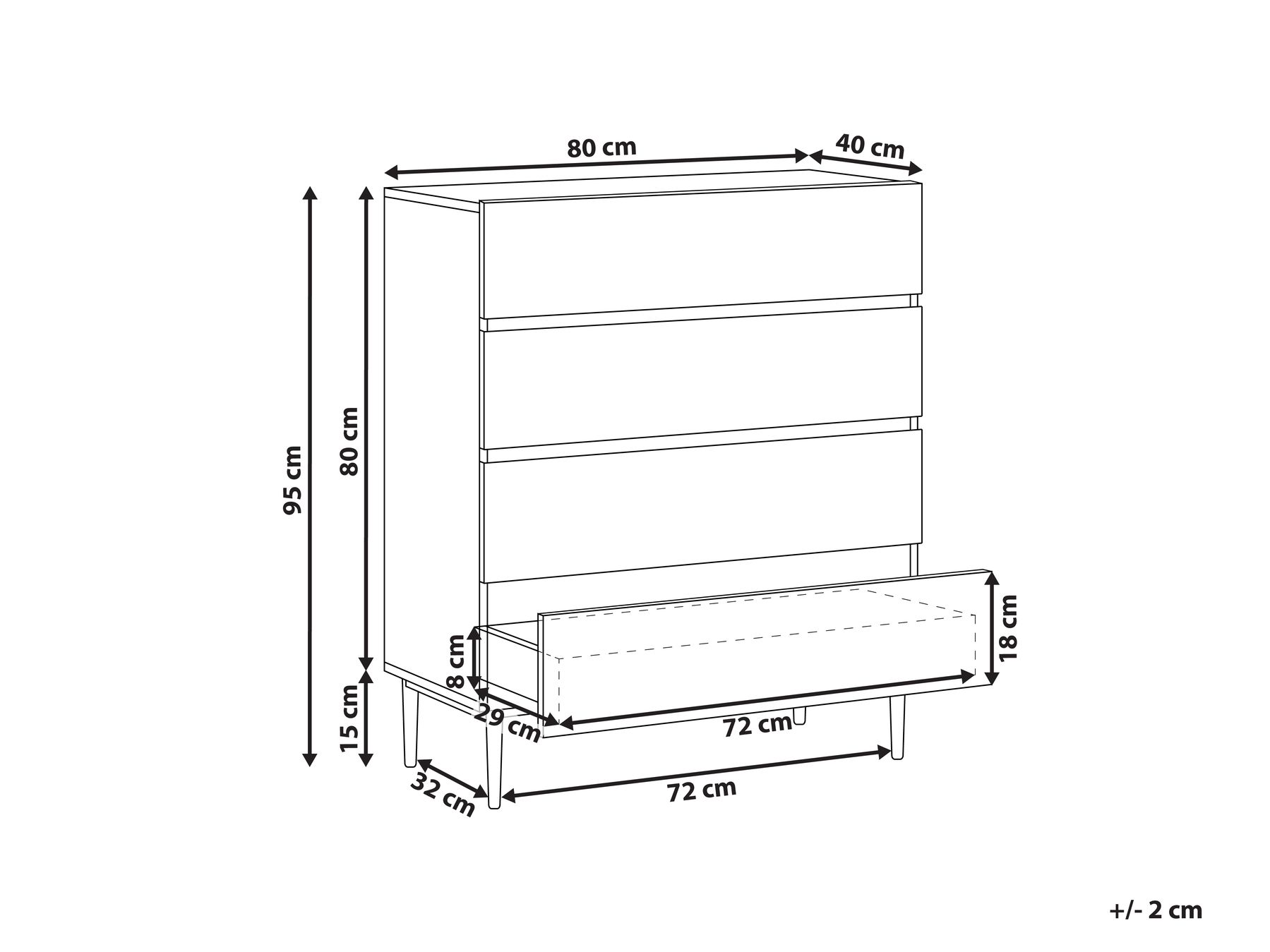4 Drawer Chest Brown BLYTHE_968885