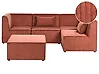 Modular Corner Sofa 4 Seater LEMVIG with Ottoman Corduroy Golden Brown Left Hand