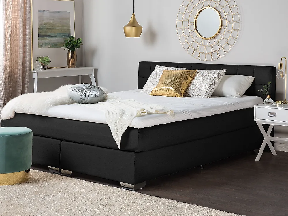 Divan Bed Fabric ADMIRAL 140 x 200 cm (EU Double) Black_1182812