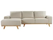 Divano angolare 3 posti NORA Tessuto Beige chiaro Lato destro_891228
