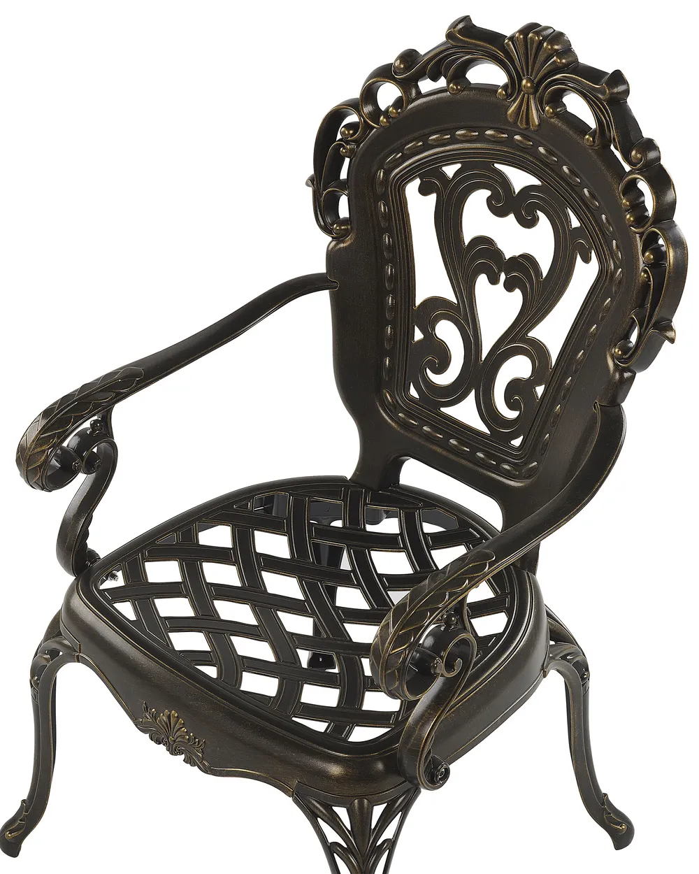 Set of 2 Garden Chairs with Cushions SAPRI Metal Dark Brown_765663