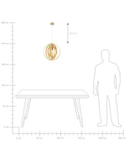 Pendant Lamp MURRELL Poplar Wood Light Brown_967877