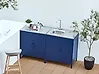 2 Piece Outdoor Kitchen Set with Sink VILAMA Blue Metal