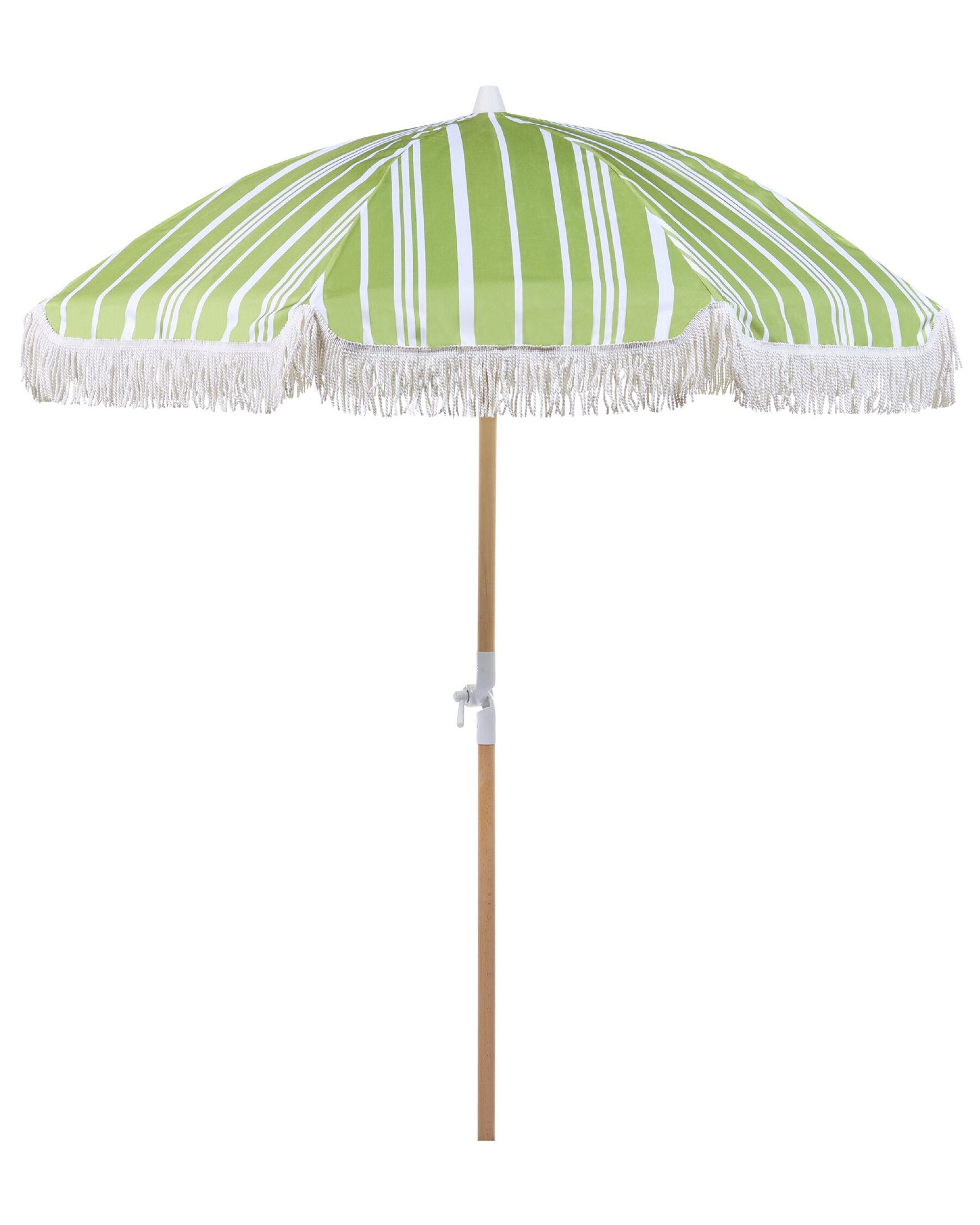 Parasol de jardin ⌀ 150 cm vert et blanc MONDELLO_848586