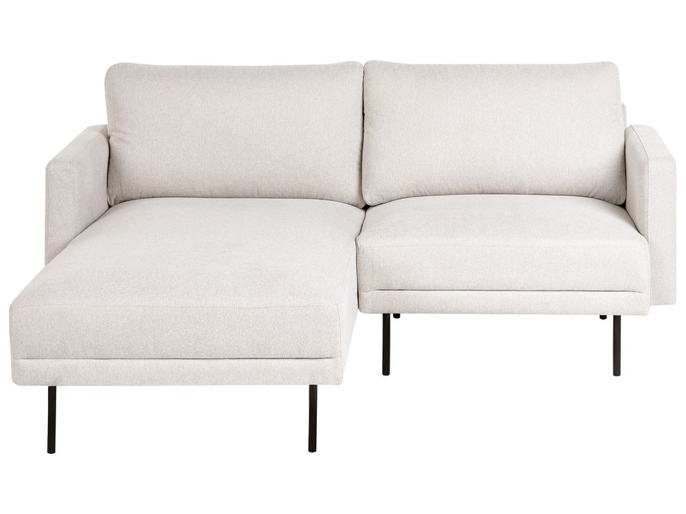 Ecksofa 2-Sitzer BREDA Stoff Hellbeige rechtsseitig
