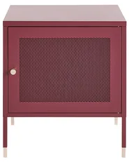 Bedside Table OSSETT Metal Dark Red_830336