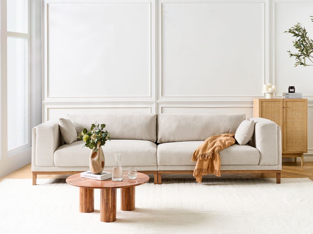 Sofa 4 Seater VENG Fabric Light Beige