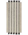 Teppich Wolle cremeweiß / schwarz 80 x 150 cm Streifenmuster Kurzflor TACETTIN_850078