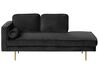 Left Hand Velvet Chaise Lounge Black MIRAMAS_761538