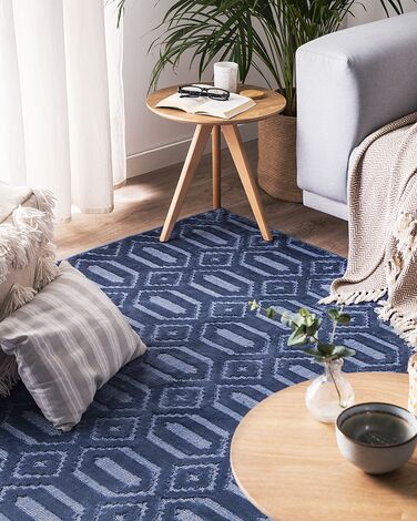 Viscose Rug 140 x 200 cm Navy Blue ADATEPE