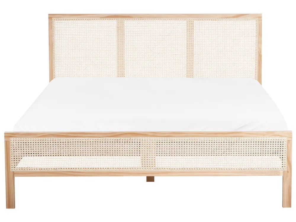 Bett mit Lattenrost Kiefernholz SALERNAS 160 x 200 cm Hellbraun_977052