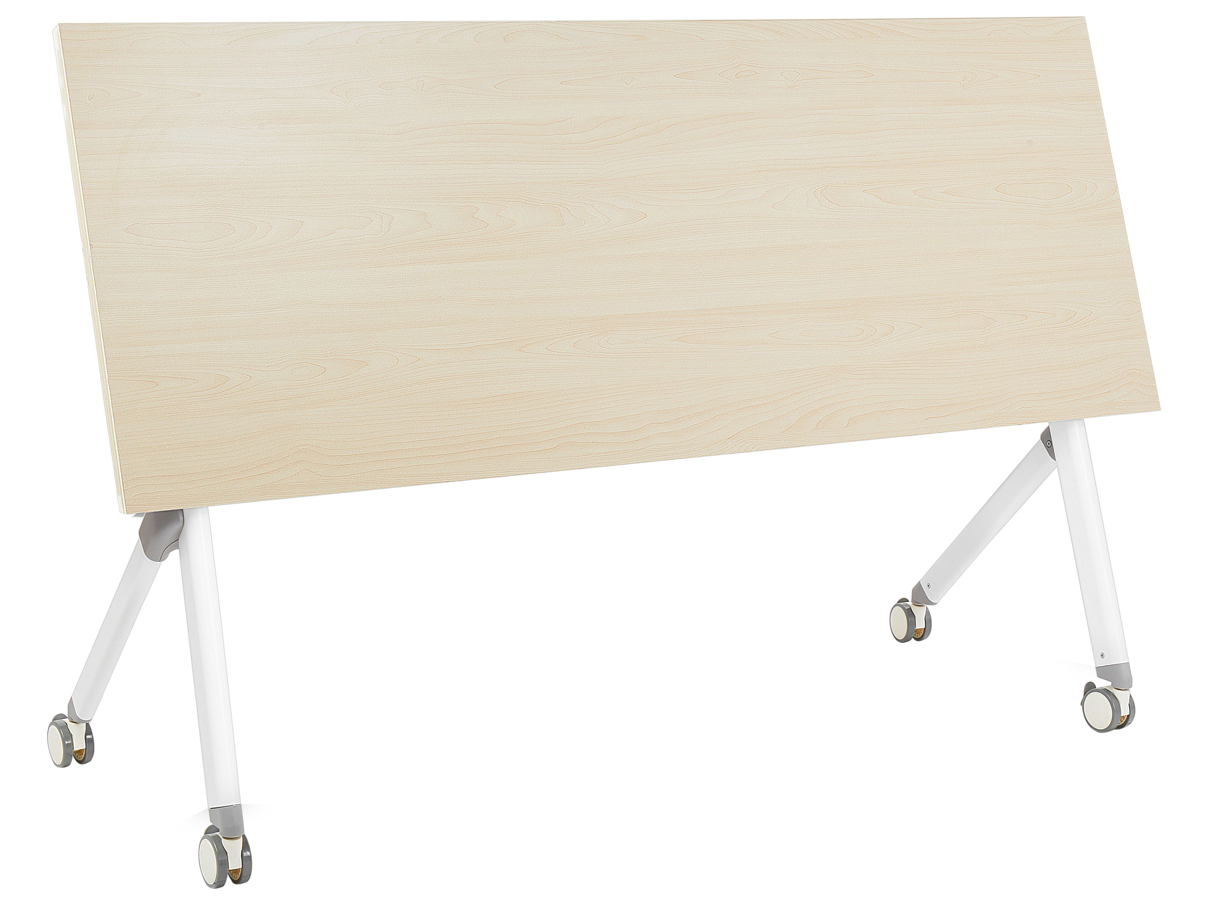 Zusammenklappbarer Schreibtisch BENDI Hellbraun 160 cm 60 cm mit Rädern ...