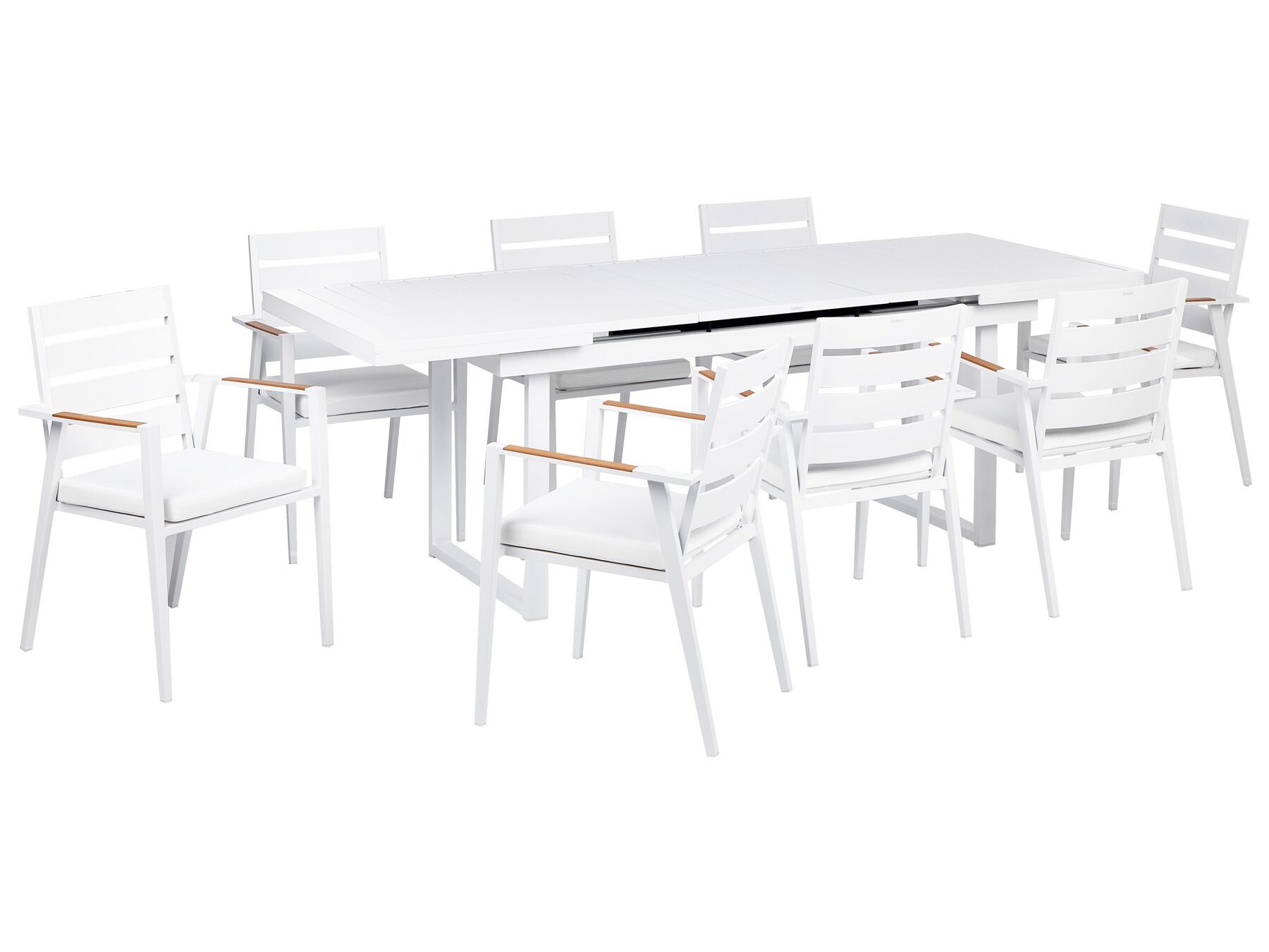 8 Seater Aluminium Garden Dining Set White VALCANETTO/TAVIANO_922629