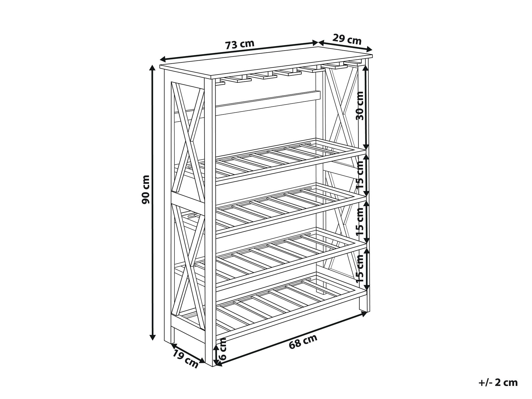 Wine Rack Dark Brown ROTHESAY_963021