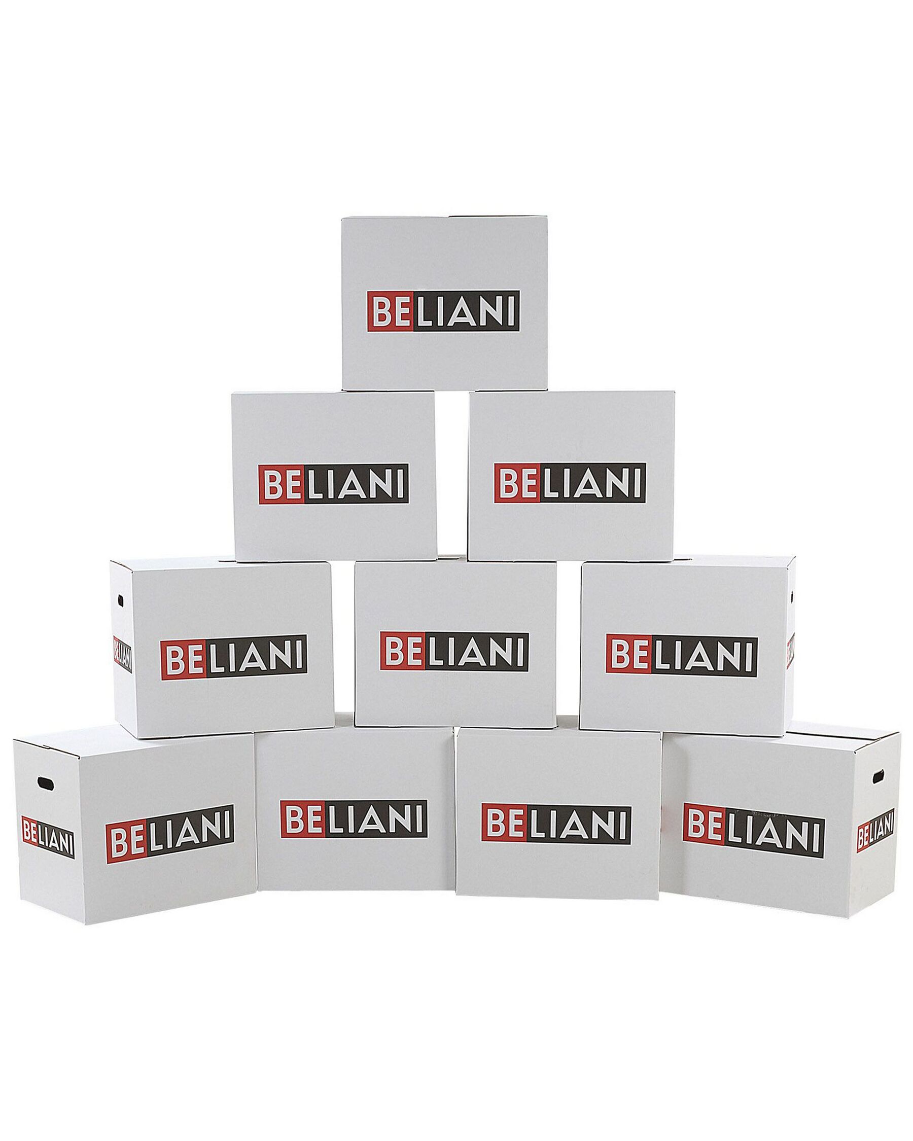 Conjunto de 10 caixas com logótipo BELIANI 55 x 35 x 45 cm_769599