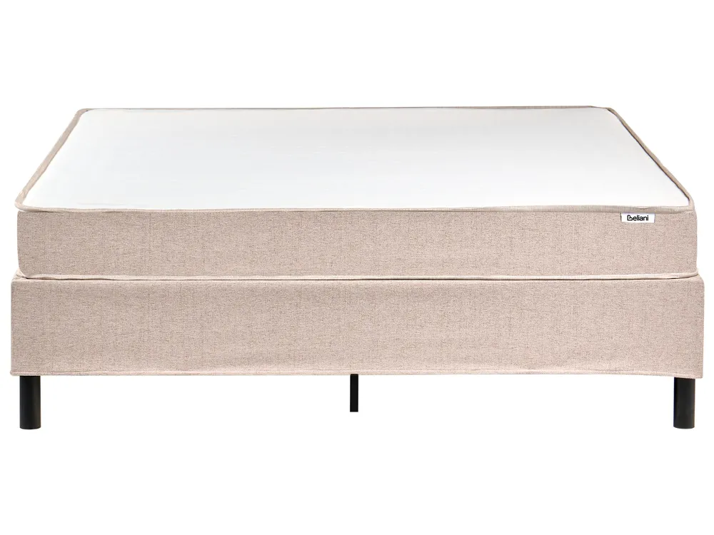 Divan Bed without Headboard Fabric COUNTESS 160 x 200 cm (EU King Size) Beige_978629