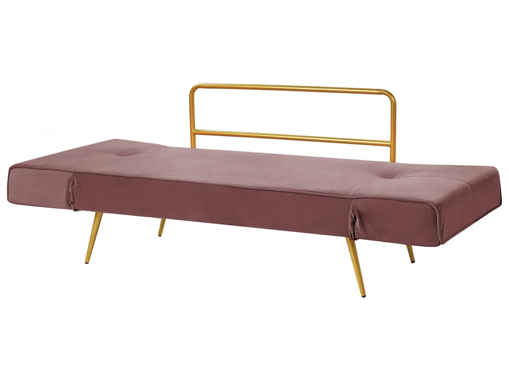 Sofa Bed 2 Seater SAARELA Velvet Pink_932737