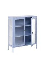 Glass Display Cabinet HARLYN  90 cm Metal Blue_1160984