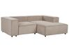 Left Hand 2 Seater Modular Jumbo Cord Corner Sofa Light Brown APRICA_909944