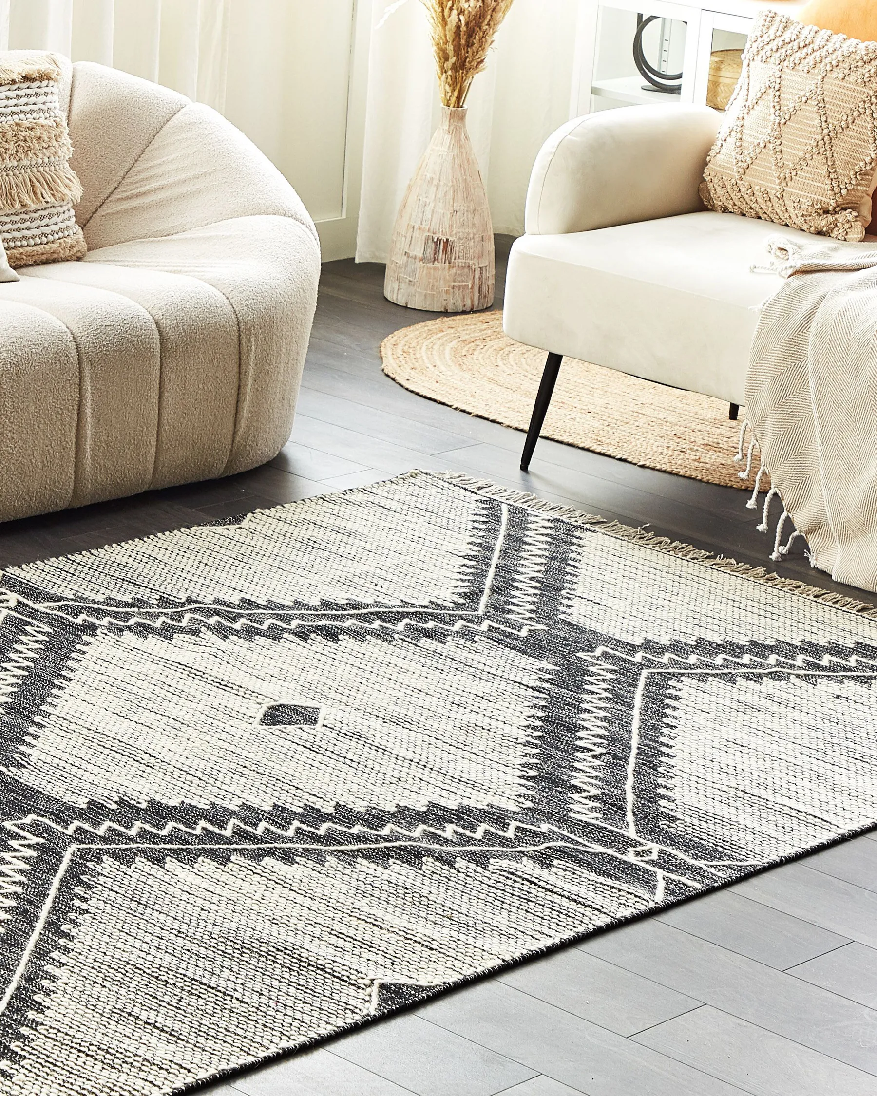 Rug ARBAA Black 160 x 230 cm Cotton_831279