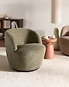 Swivel Armchair KUOLPA Chenille Dark Green