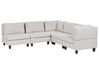 5 Seater Left Hand Modular Fabric Corner Sofa Light Beige BUNSTAD_925384