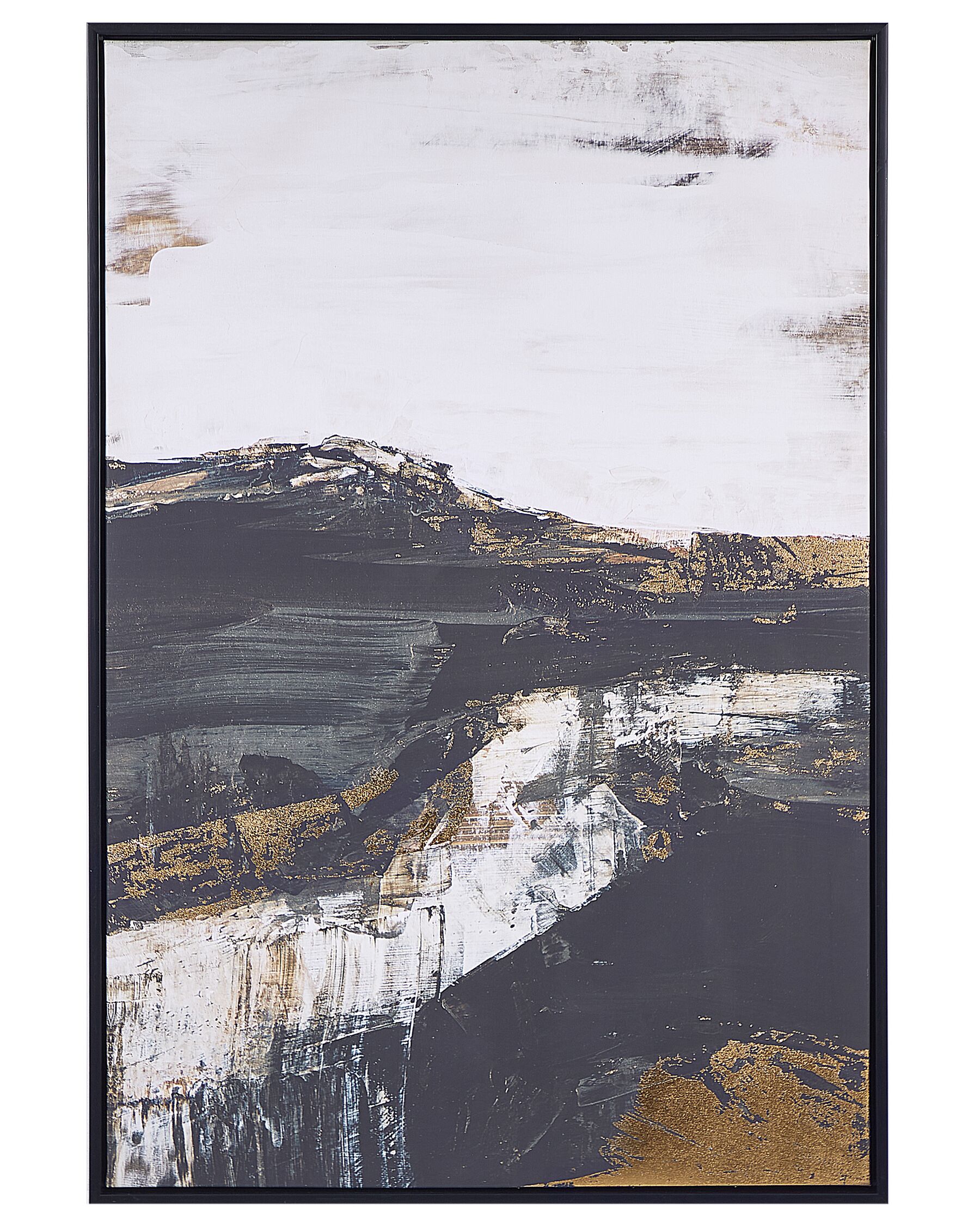 Obraz na płótnie w ramie abstrakcyjny 63 x 93 cm czarno-biały STATTE_891199