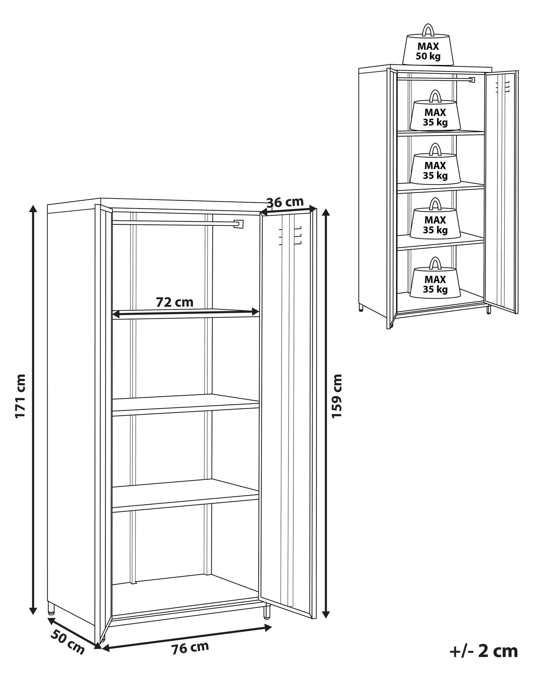 2 Door Metal Storage Cabinet Green VARNA_826277 2 Door Metal Storage Cabinet Green VARNA_826277