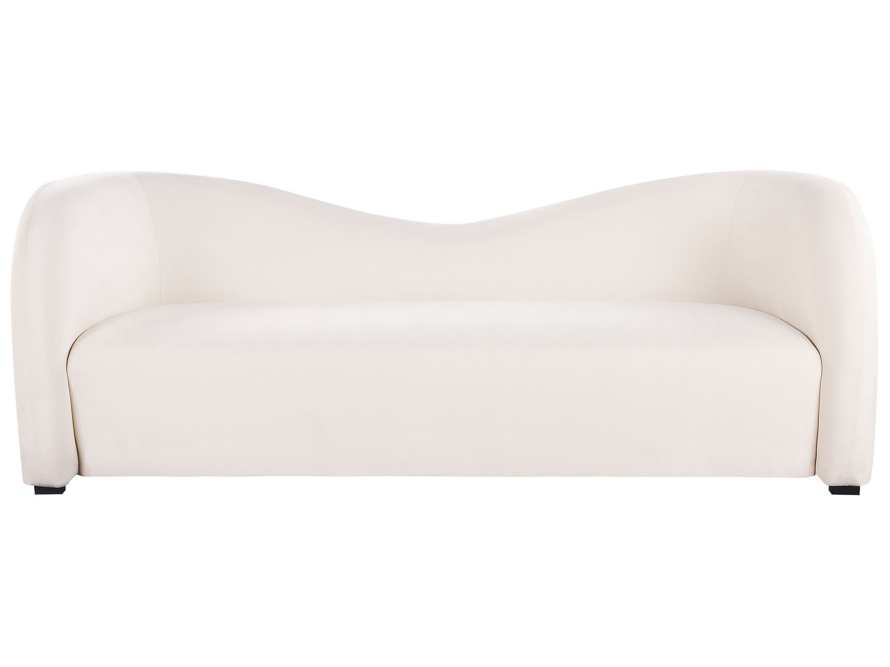 Curved Velvet Sofa White VELTADA _818104