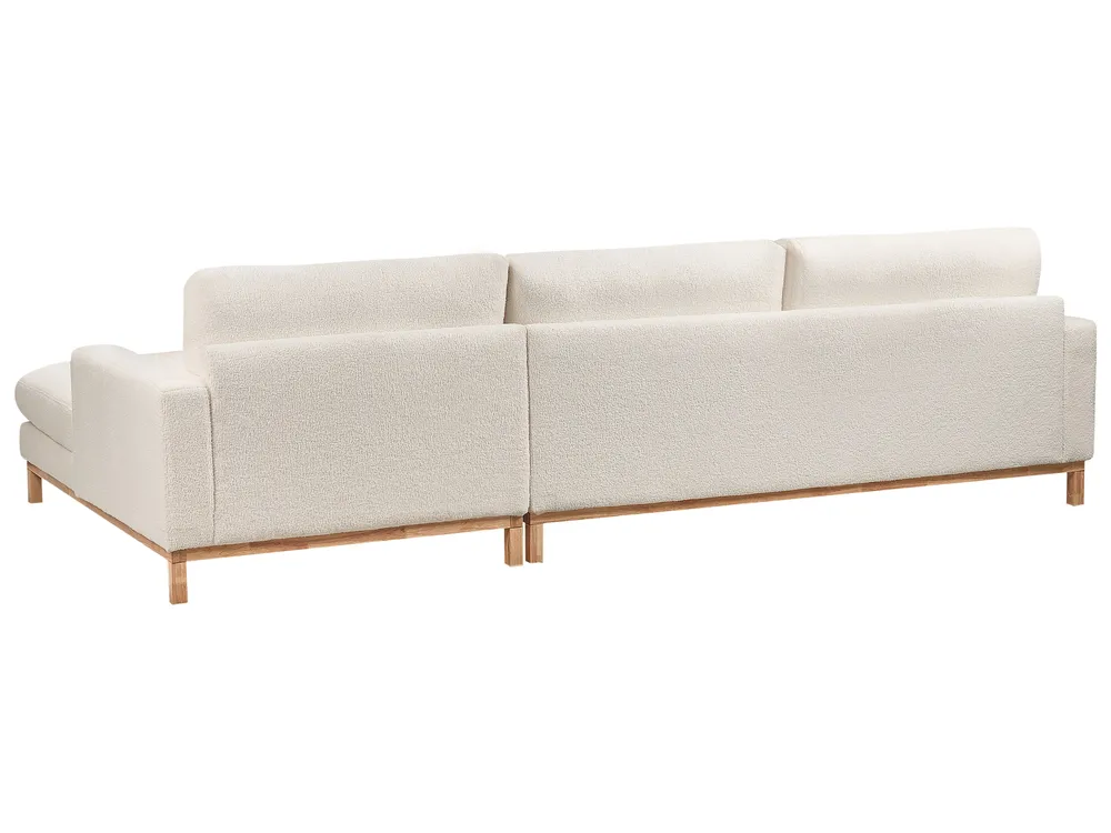 Corner Sofa 4 Seater SIGGARD Boucle White Left Hand_944473