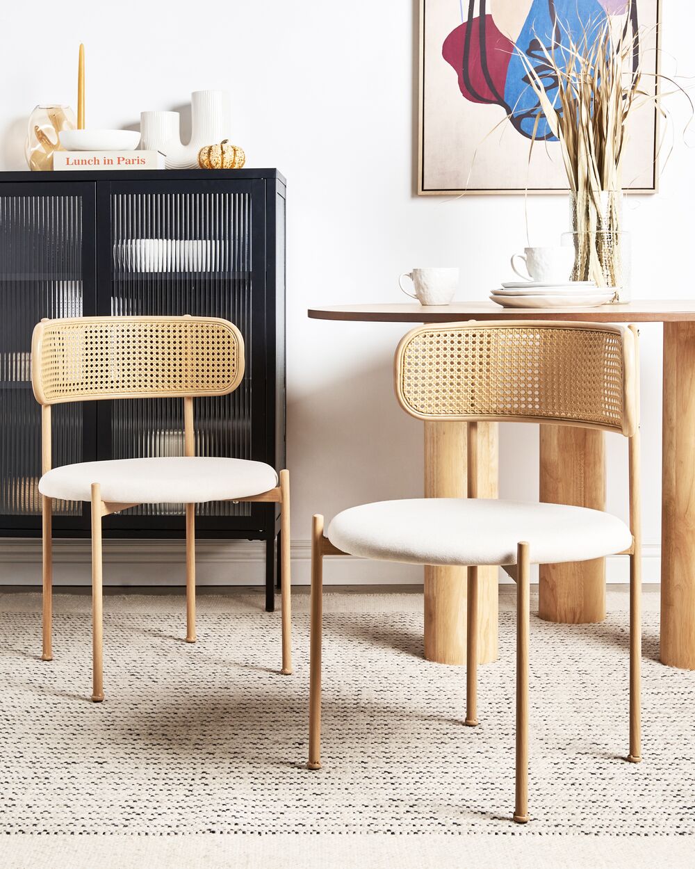 Rattan and metal dining chairs discount