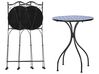 Balkonset Metall schwarz / blau 2 Stühle Tisch CIGLIANO_922448