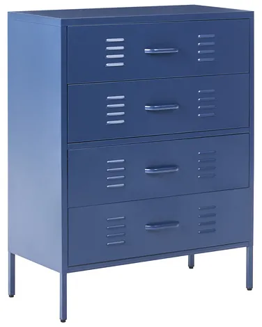 Storage Unit VARNA Metal Navy Blue - Beliani.co.uk