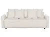 Sofá cama 3 plazas KRAMA con almacenaje Tela Blanco crema