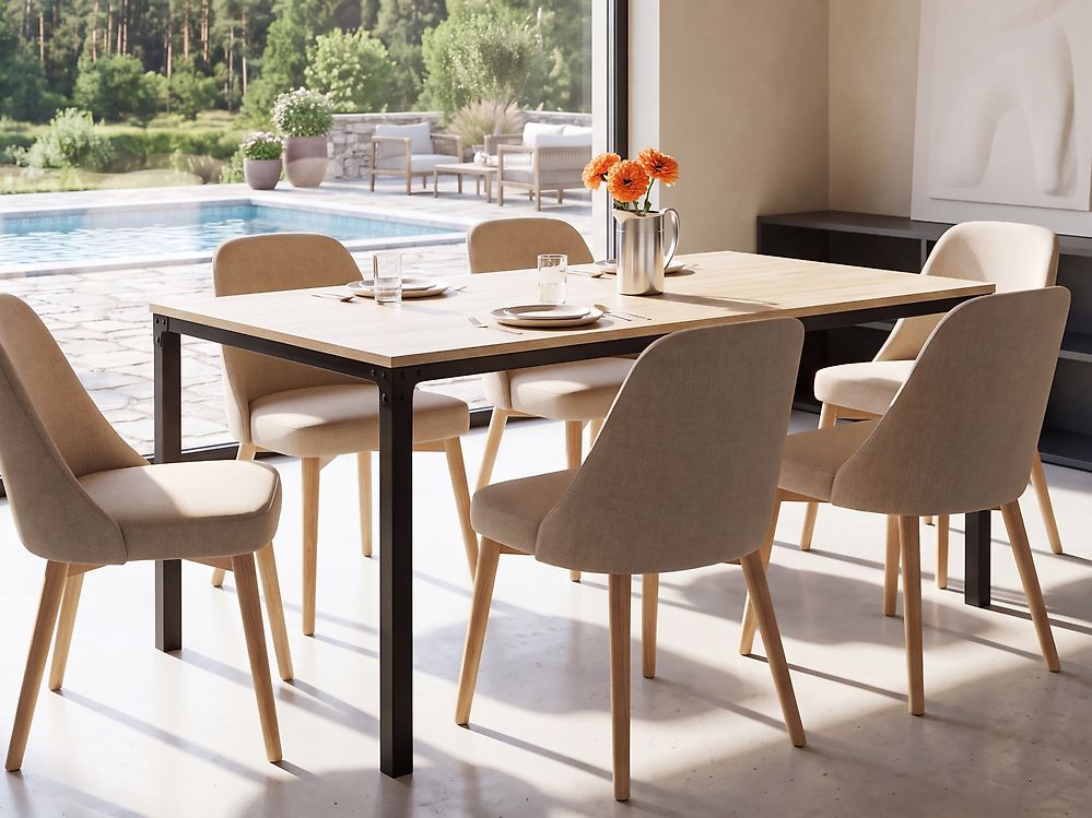 Dining Table HOCKLEY Light Brown 150 cm 90 cm