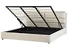Ottoman Bed BATILLY Velvet Light Beige 180 x 200 cm (EU Super King)