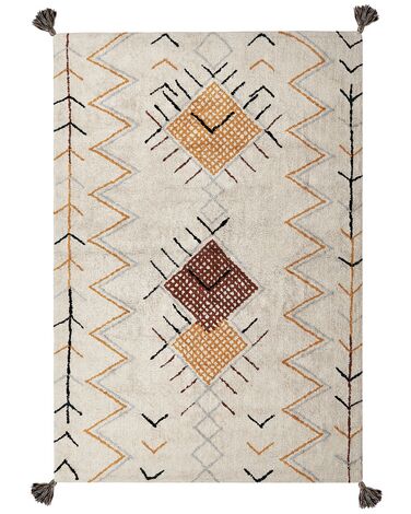 Bavlněný koberec 160 x 230 cm béžový BOLAY