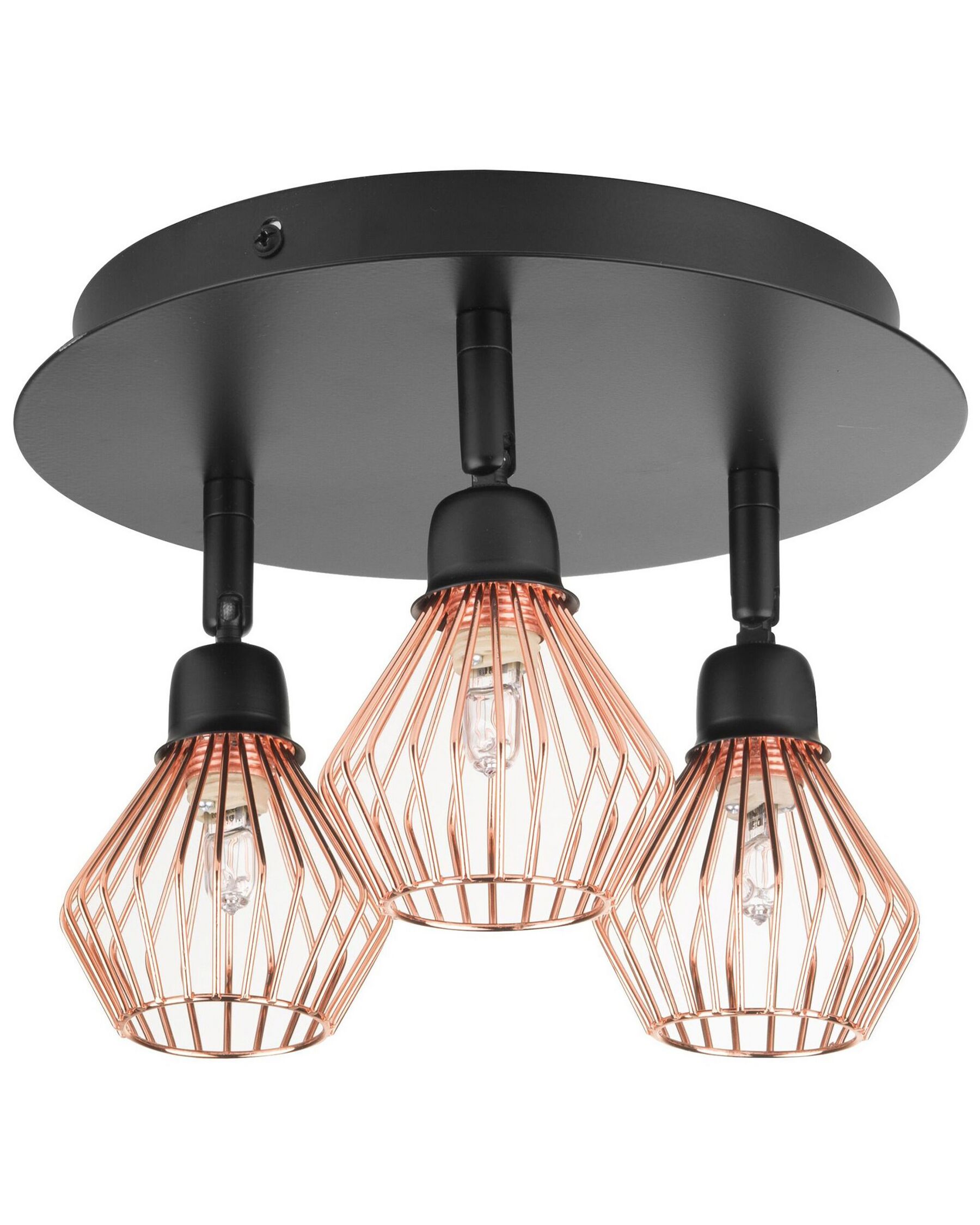 3 Light Metal Ceiling Lamp Copper VOLGA_727352