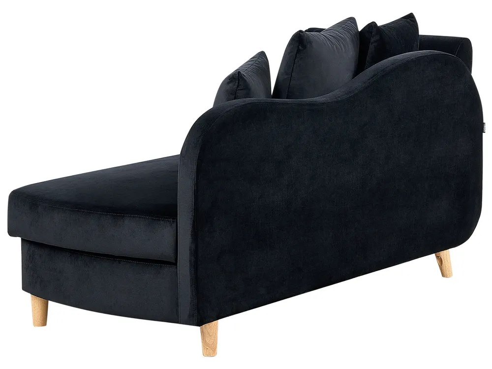 Left-Hand Chaise Longue MERI with Storage Velvet Black_914234