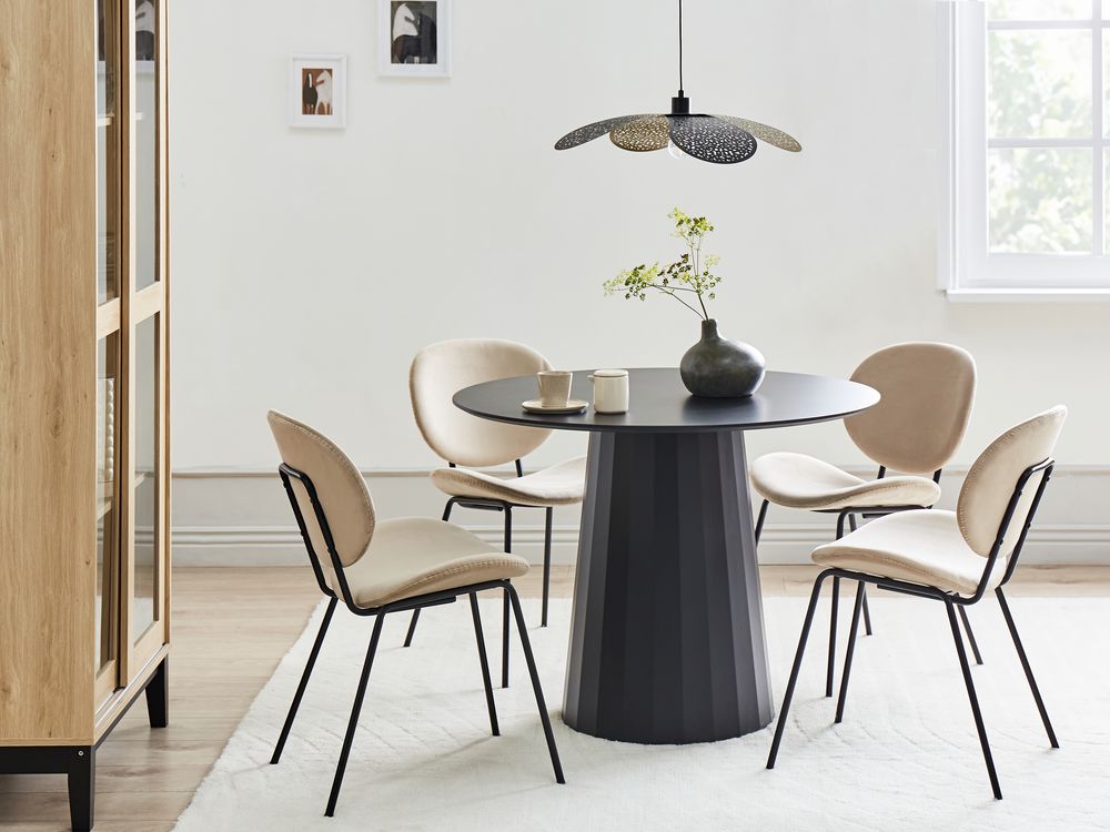 Stół do jadalni PLATO Czarny 100 cm 100 cm Metal