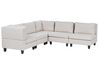 5 Seater Right Hand Modular Fabric Corner Sofa Light Beige UNSTAD_925359