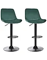 Set of 2 Bar Chairs DUBROVNIK Swivel Velvet Emerald Green