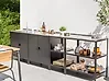Conjunto de 4 muebles de cocina exterior con fregadero VILAMA Negro Metal