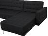 5 Seater U-Shaped Modular Fabric Sofa with Ottoman Graphite Grey ABERDEEN_715026