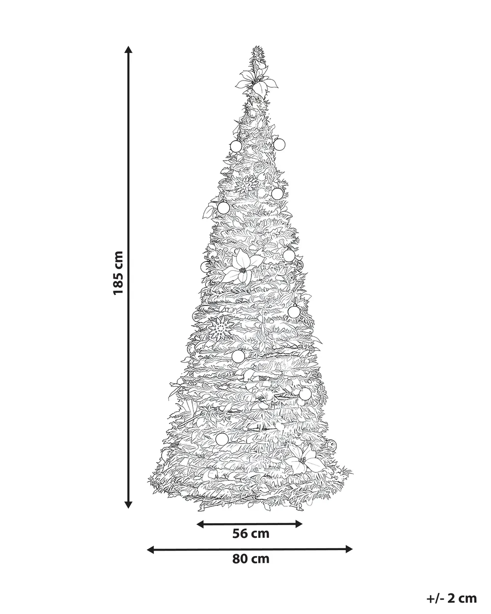 Knstlicher Weihnachtsbaum mit Schnee klappbar LED FIRVANA 185 cm Wei -  Beliani.fr